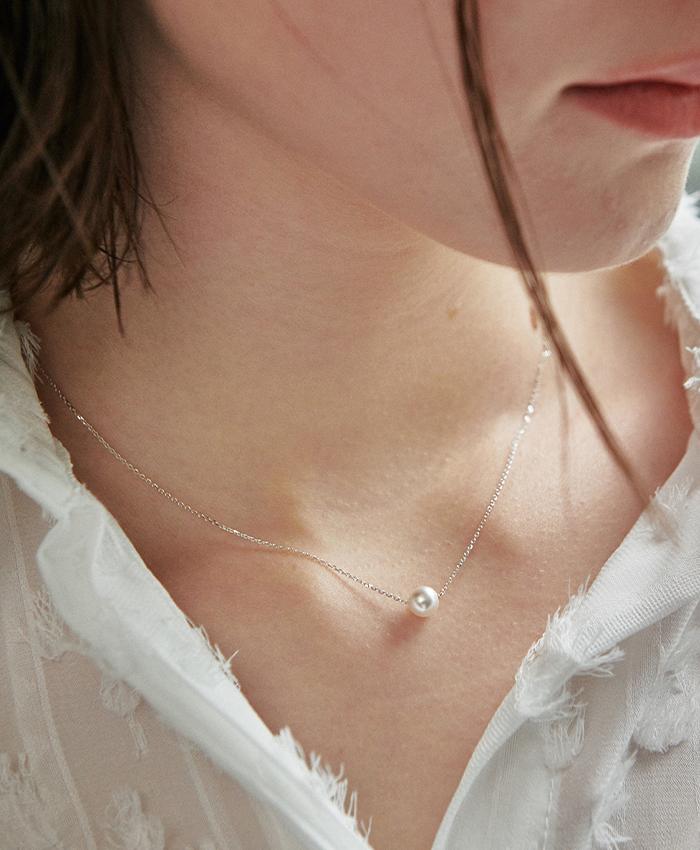 베흐트 [33차 리오더][925 silver] Un.silver.131 / simple pearl necklace (silver)