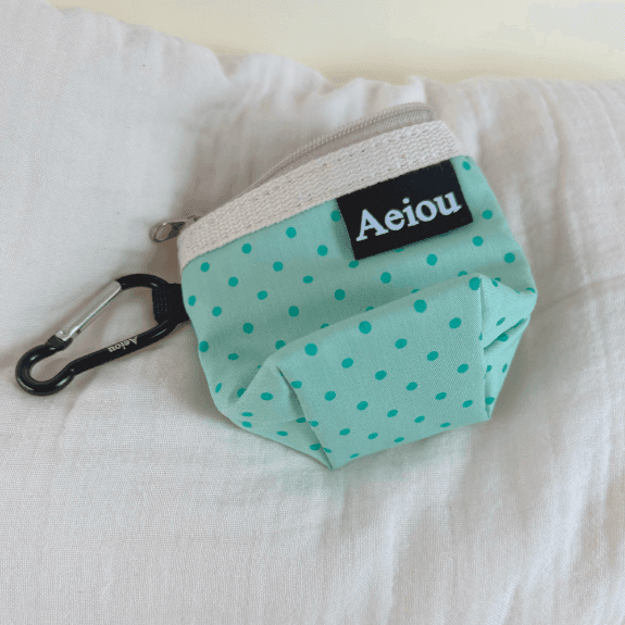 Aeiou Keyring Pouch (XS) Peppermint Dot
