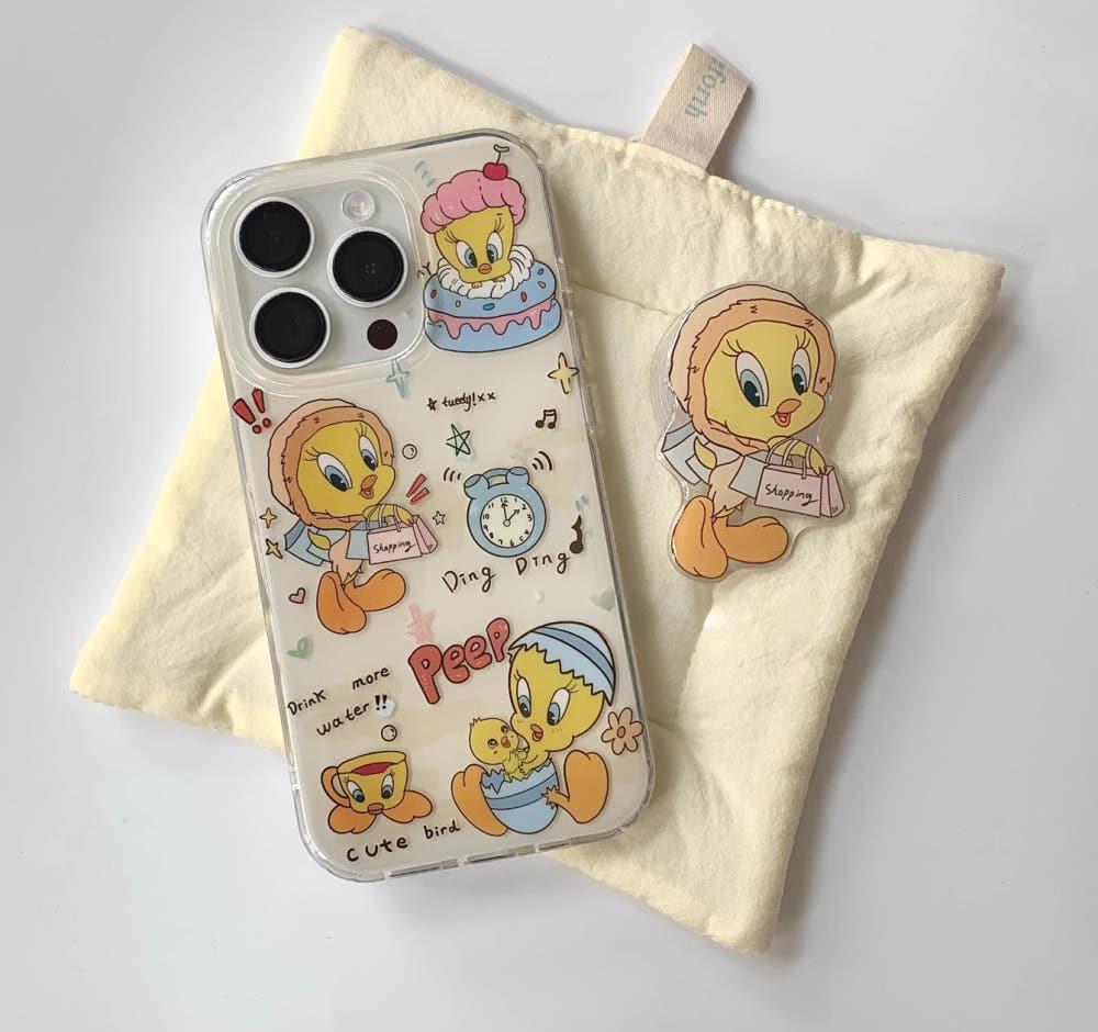 지미하우스 트위티 아이유 아이폰 케이스 홀더 그립톡 보호 귀여운 15 14 15pro 13