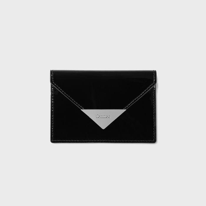 TRIANGLE FLAP CARD HOLDER - BLACK