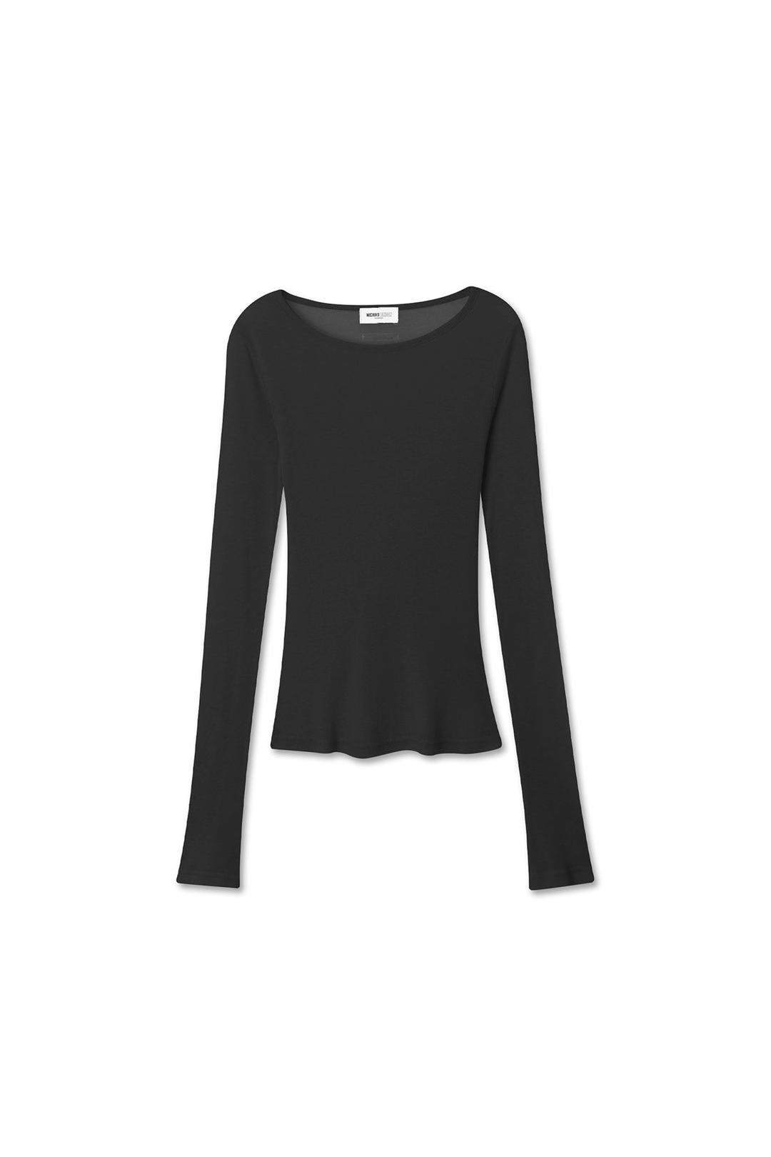 LAYERD SHEER TENCEL TOP BLACK