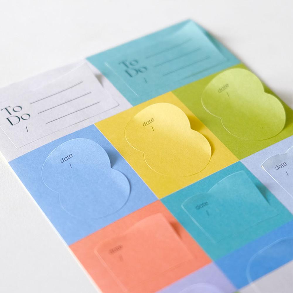 종이스티커 다이어리 일정관리 모조지