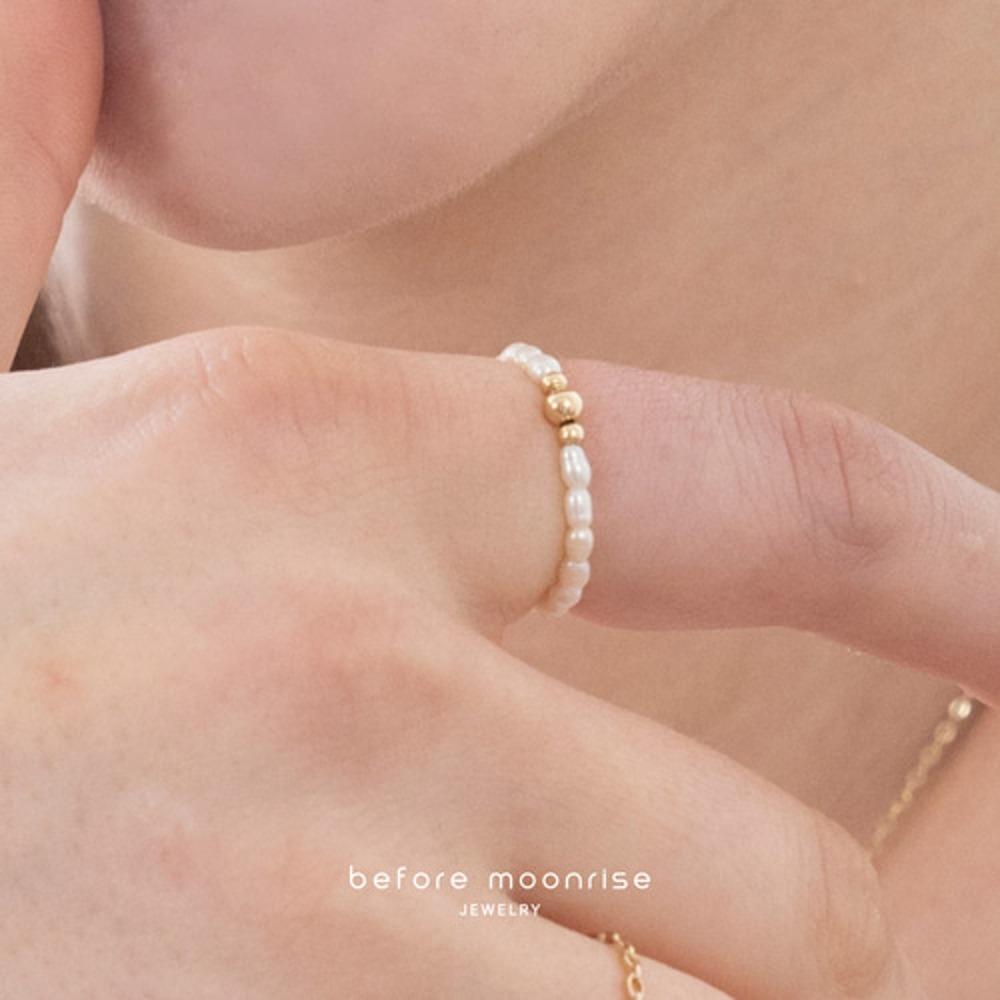 14K 담수진주 골드볼 반지 GR4