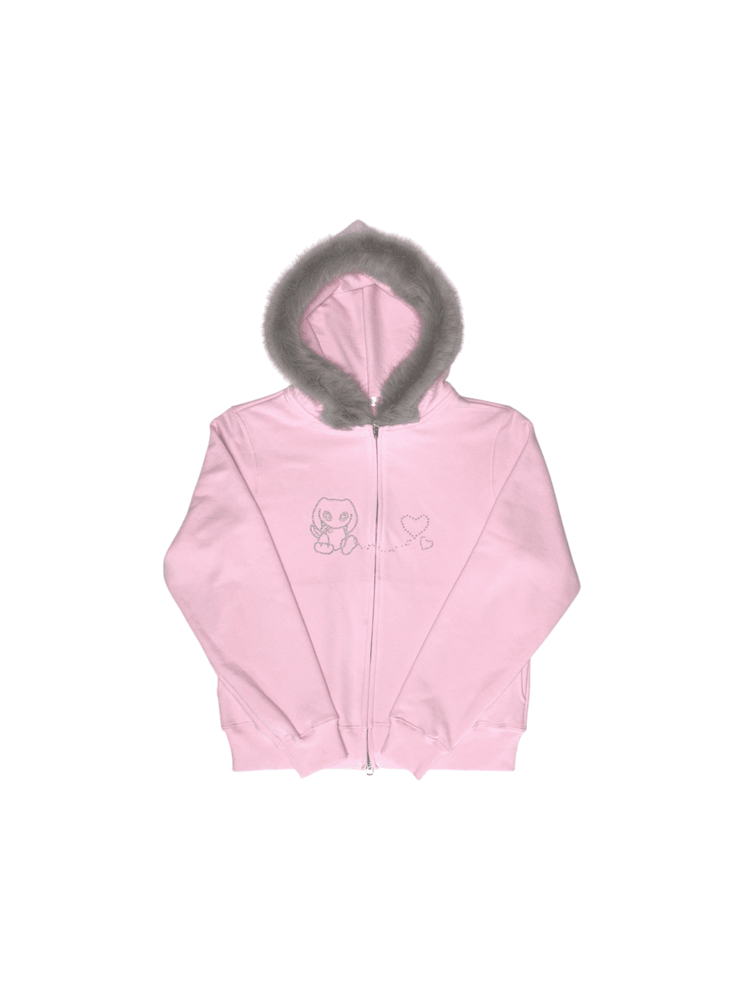 PORI’S LOVE (SET UP) FUR HOOD ZIP-UP - BABY PINK