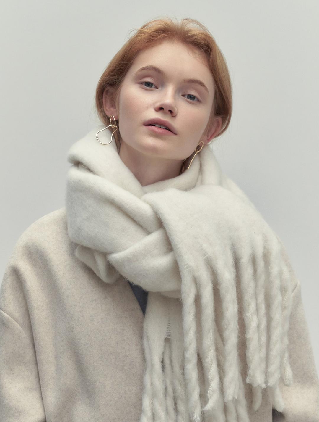 💖굿바이세일💖 FIRST LABEL BOLD MUFFLER_WHITE