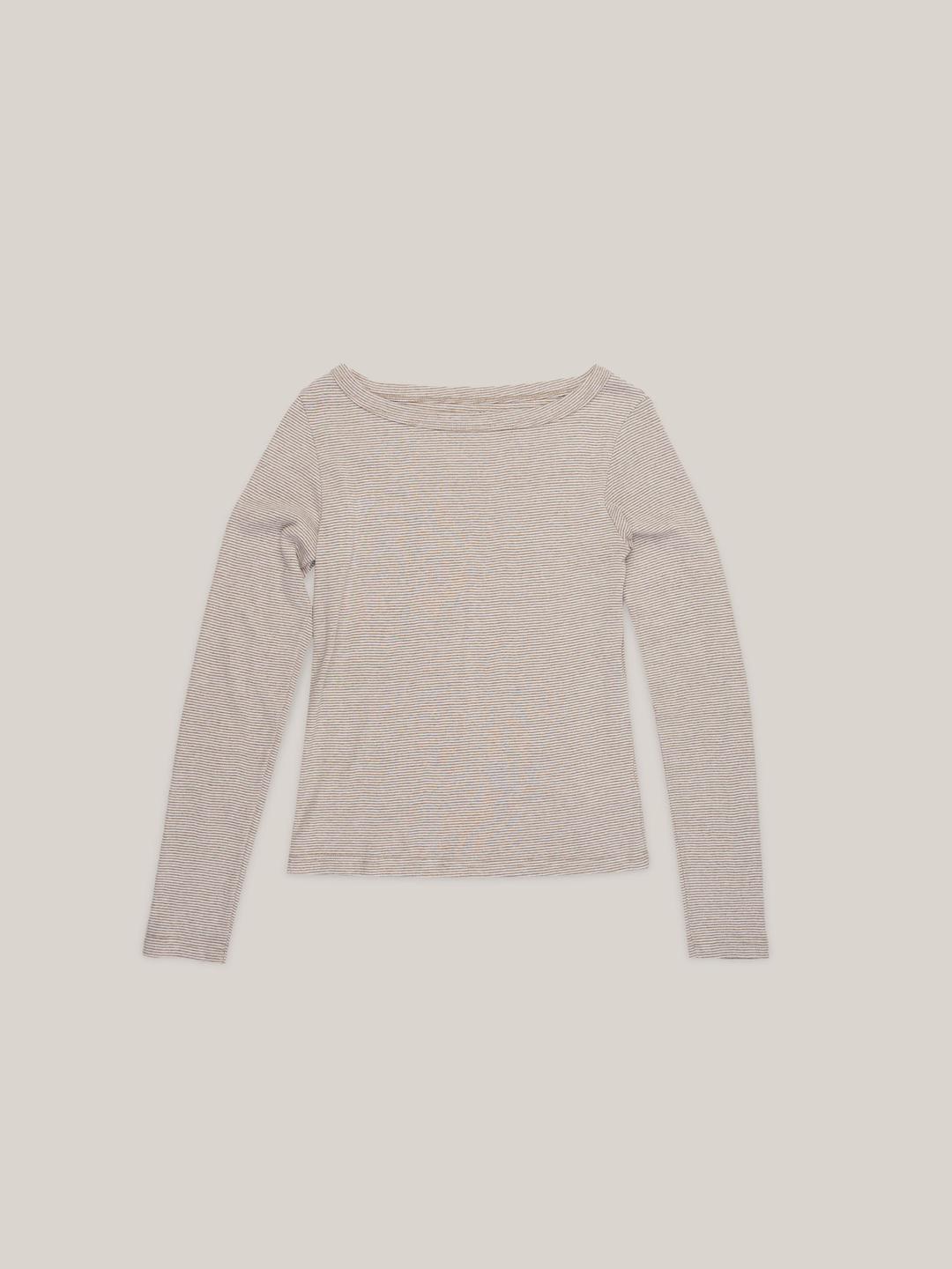 STRIPE LONG SLEEVE  [ BROWN ]