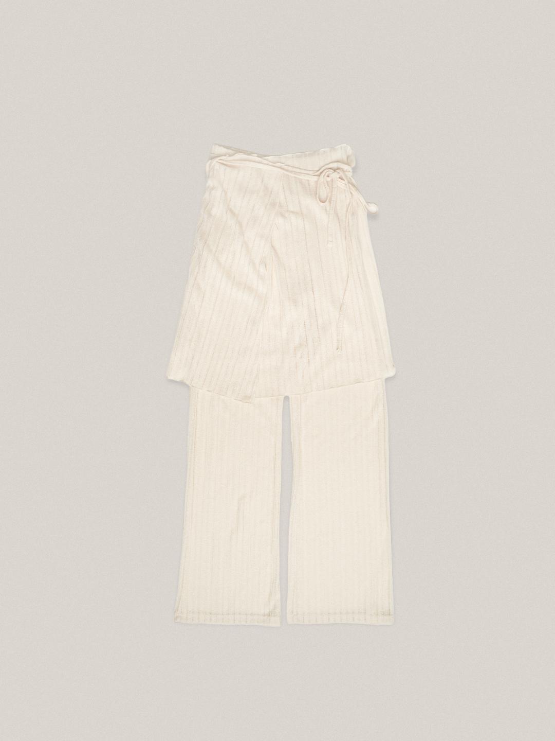 LINEN WRAP PANTS [ CREAM ]