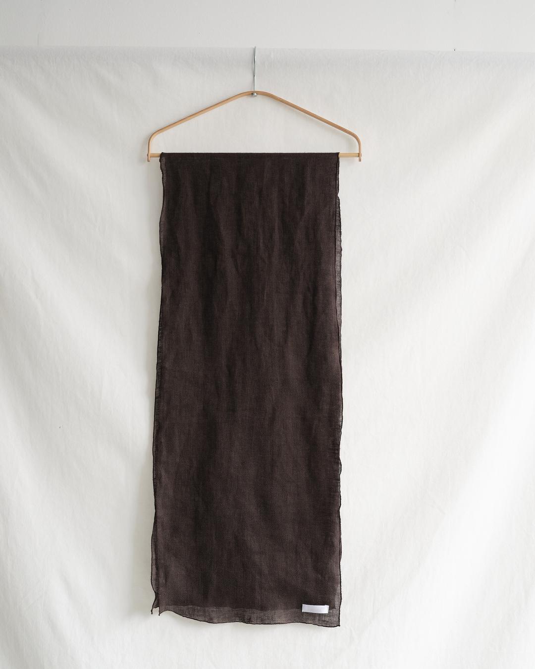 Natural linen scarf (khaki brown)
