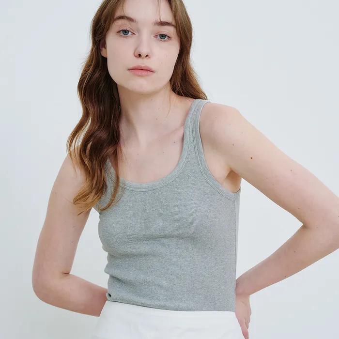 Mini crop sleeveless _ gray