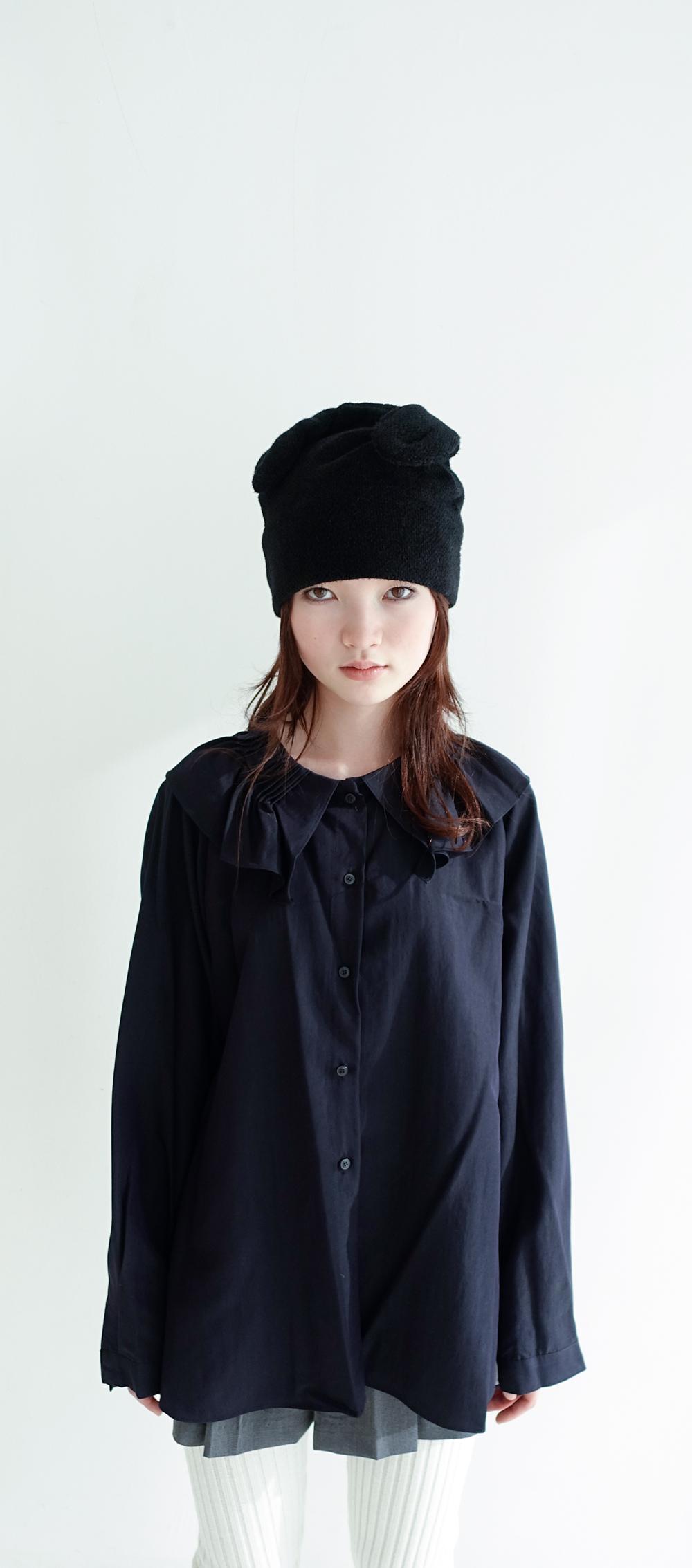 pintuck collar light blouse
