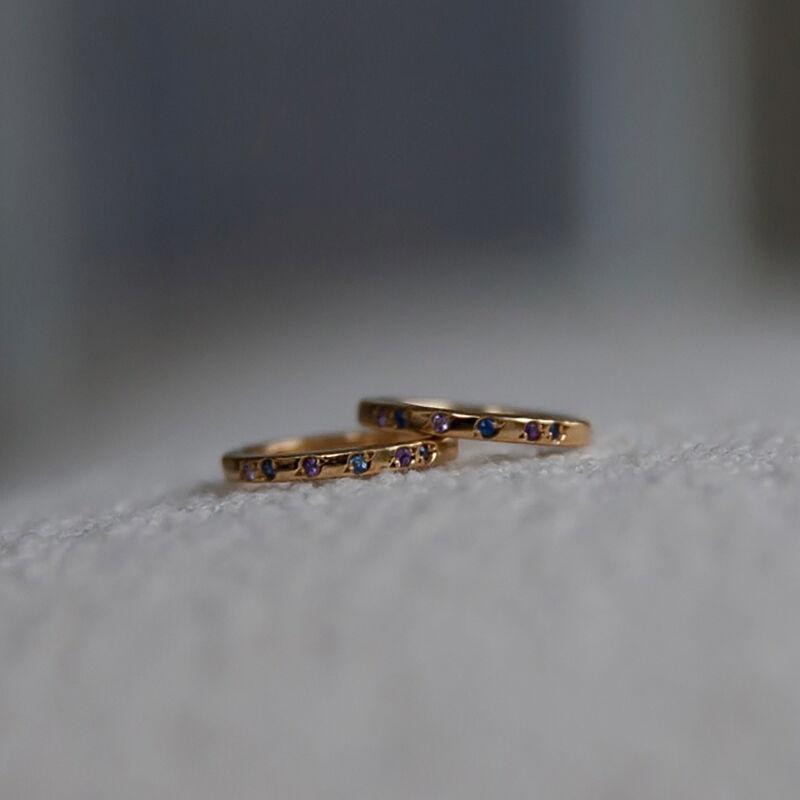 lavender amethyst and sapphire earrings
