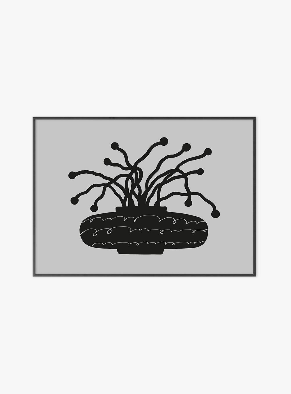 INAP POSTER - GRAY - FLOWER