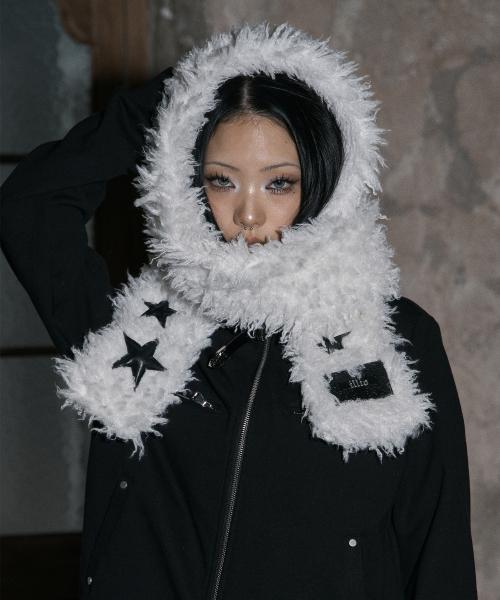 White star fluffy muffler
