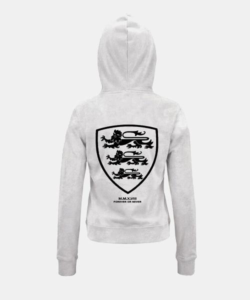 Shield-M Slim Fit Zip-Up Hoodie - White