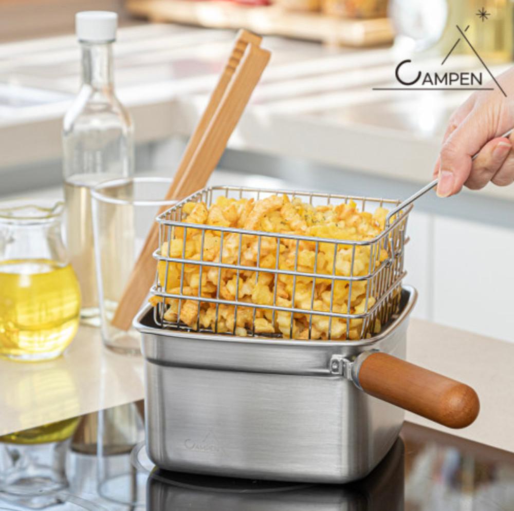 27일(목) 자정마감 [꼼수살림 X 캠팬&OIC] 쿡쿡 스텐 사각 캐니스터 튀김 냄비 2.2L / 뚜아법랑 캐니스터용기