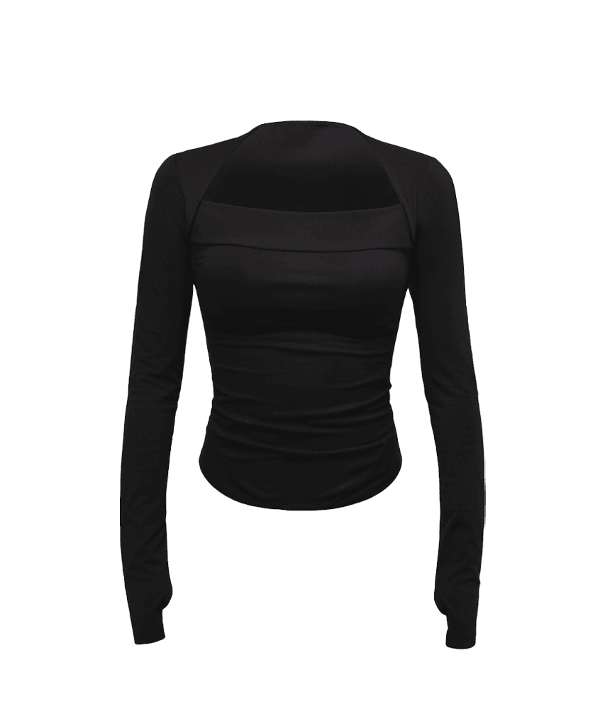 Shoulder Wrap Long Sleeve / Black