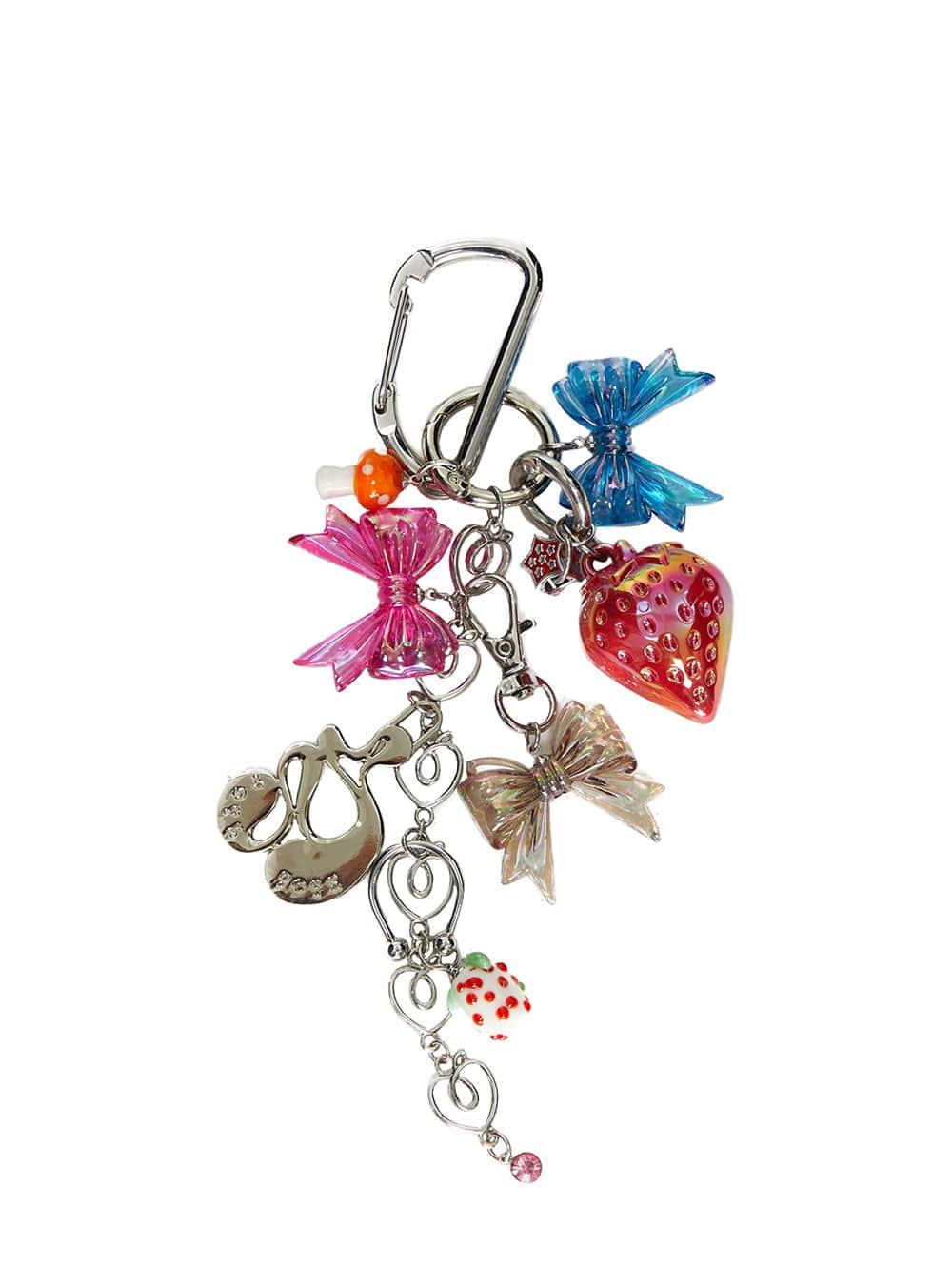 Strawberry Ribbon Metal Pendant