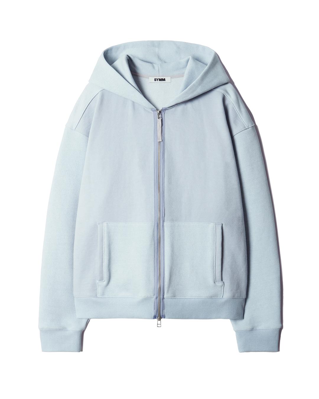 Paneled Zip Hoodie (Sky Blue)
