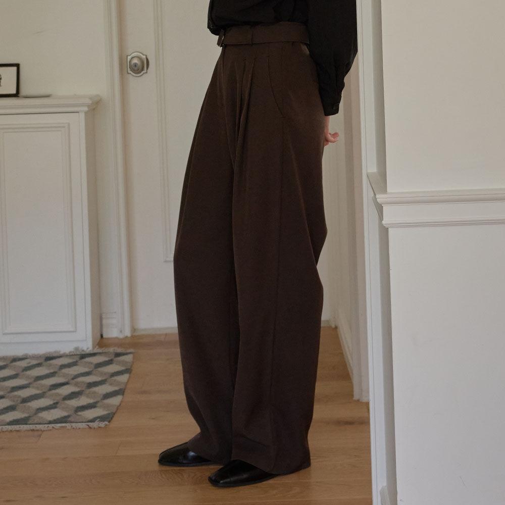 COY BELT PANTS_KHAKI BROWN