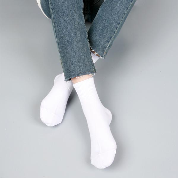 U703 무지 밴드 긴양말 여자 남자 빅사이즈  10켤레 세트