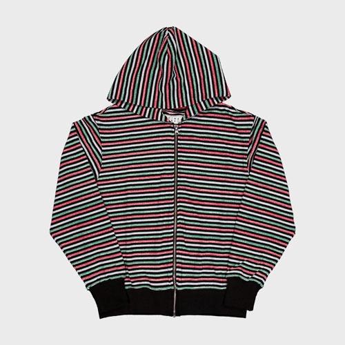 Striped Zip-up Hoodie (Black)