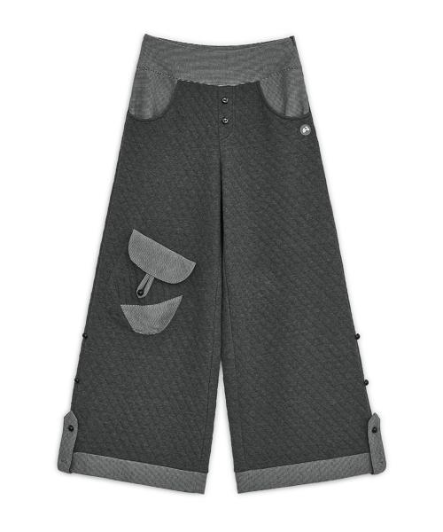 퀼팅 플랩 버튼 팬츠 (그레이)