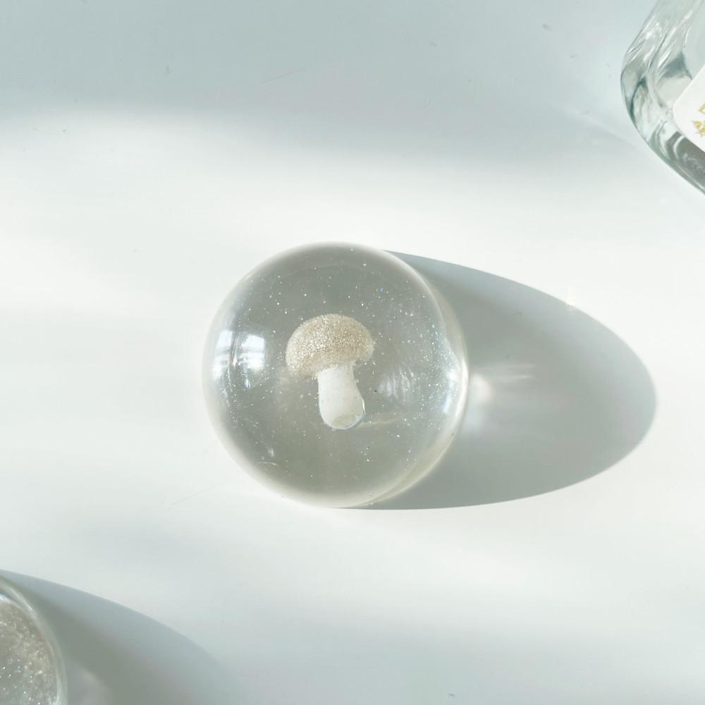 펄 머쉬룸 버섯 반구 레진톡 silver winter collection