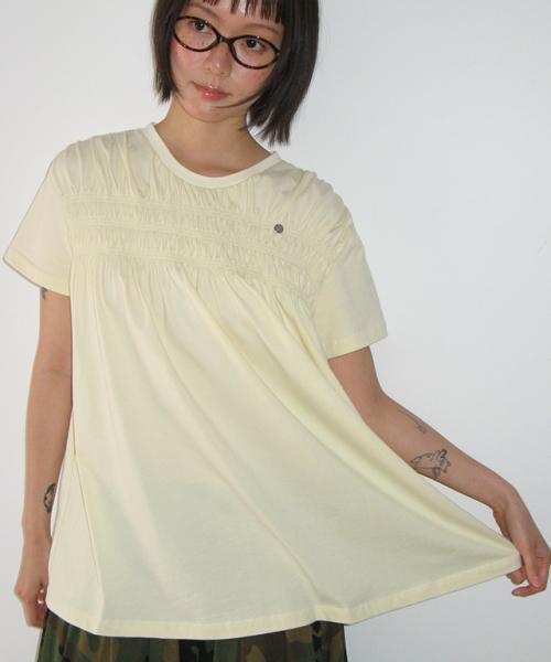 SMOKED FLARE T SHIRT SOFT YELLOW