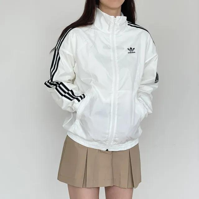아디다스 오리지널 바람막이 트레포일 자켓 화이트 블랙