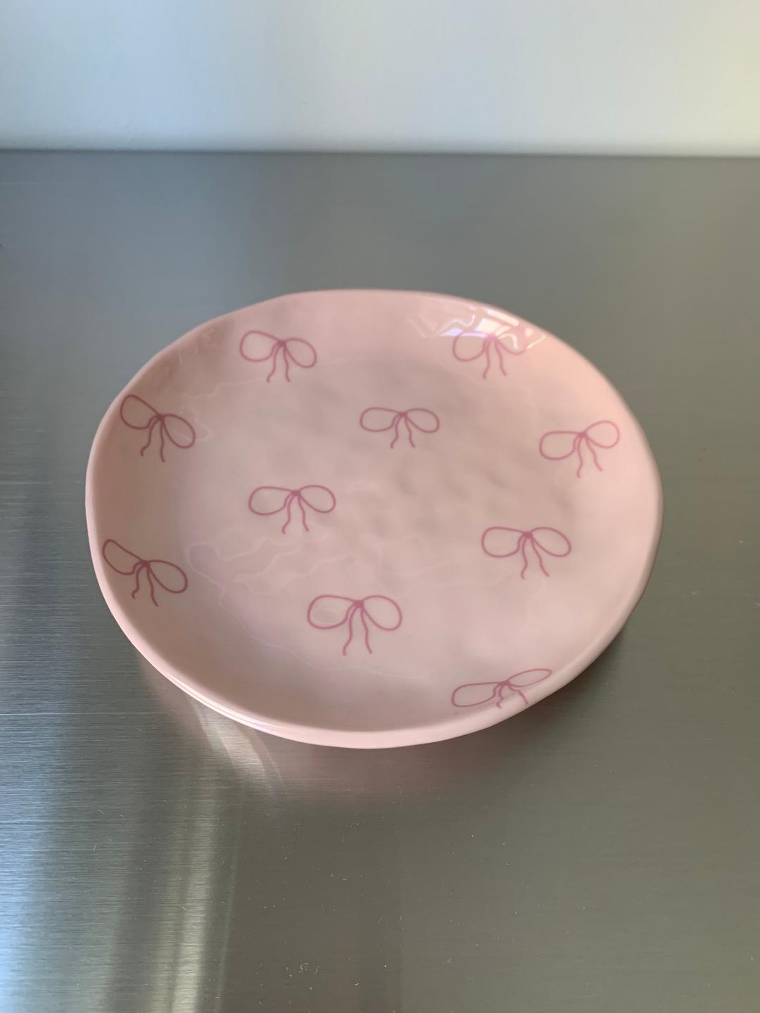 [주문제작 4주 소요] ribbon nut plate : baby pink