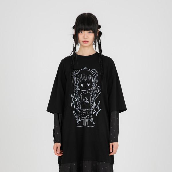 도트 디테일 레이어드 원피스