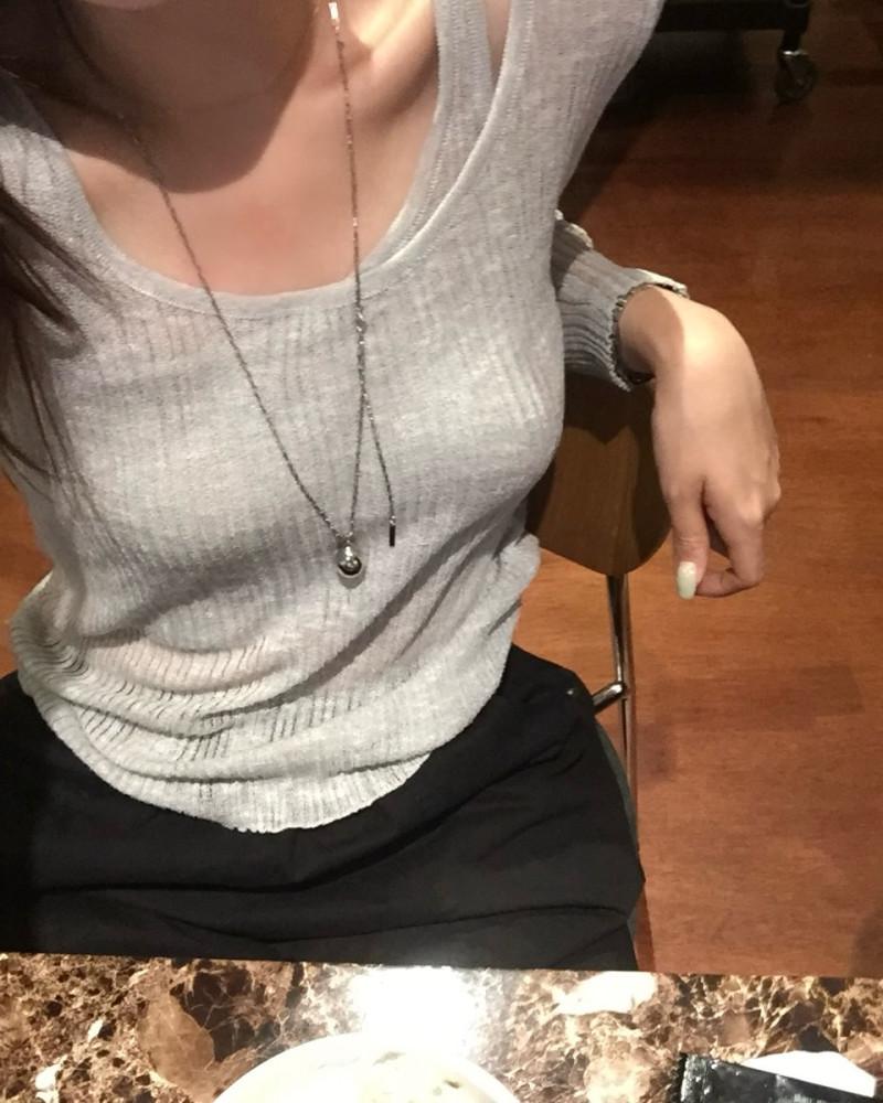 나시 레이어드 긴팔 시스루 티셔츠