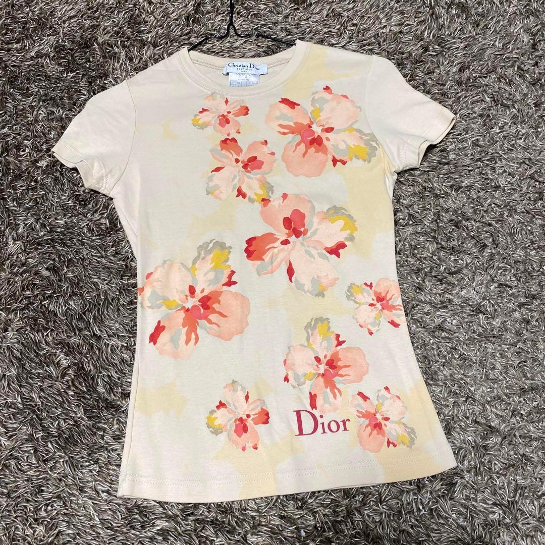 クリスチャンディオール　花柄Tシャツ