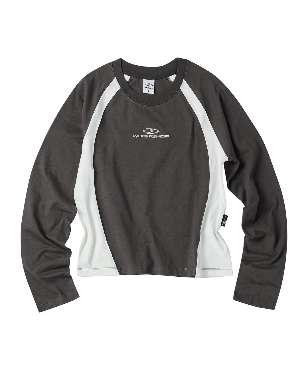 워크샵 콤비네이션 래글런 롱 슬리브 차콜