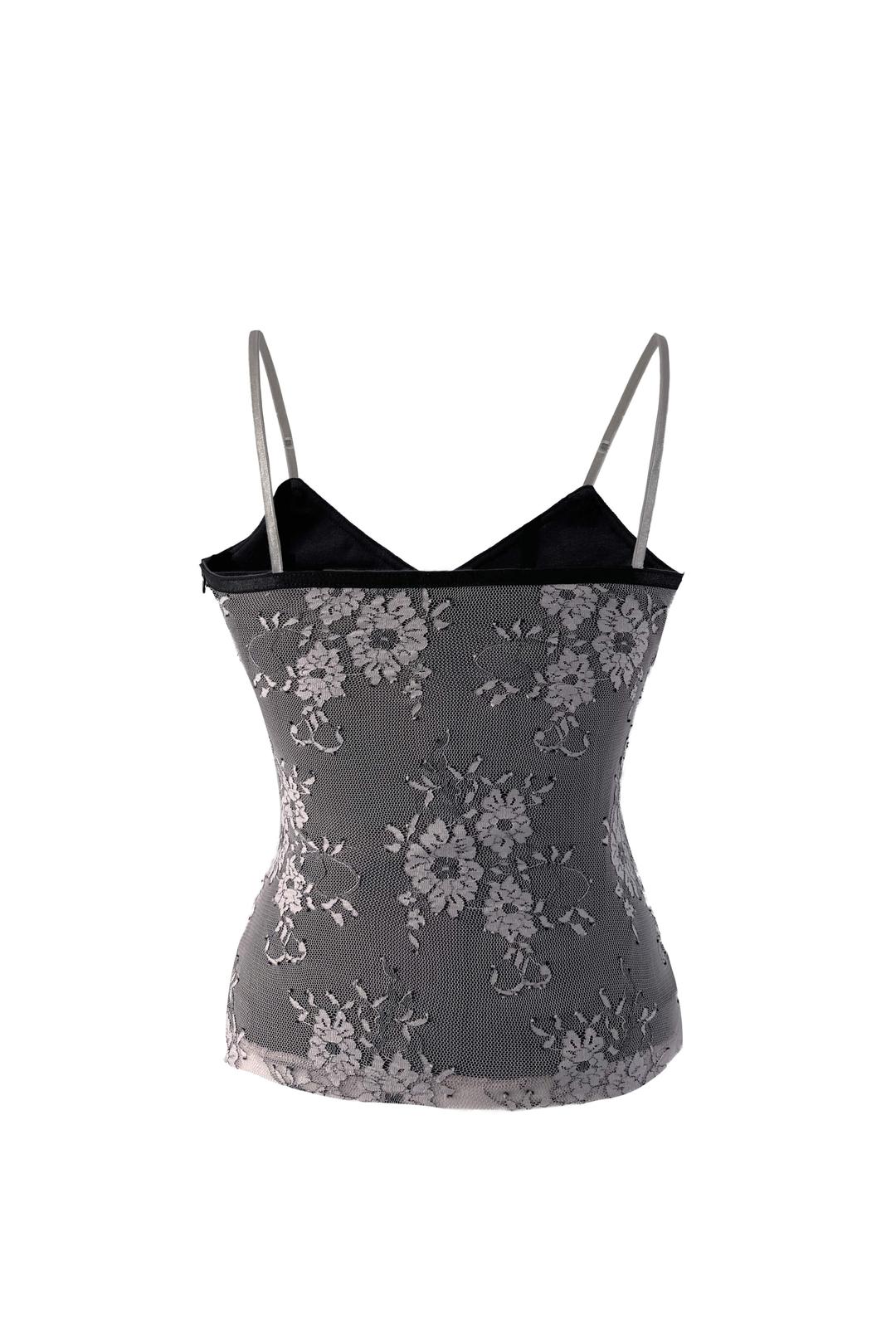 [22 SUMMER DRYROSE MADE] WILD FLOWER MESH TOP (ROSEPINK)