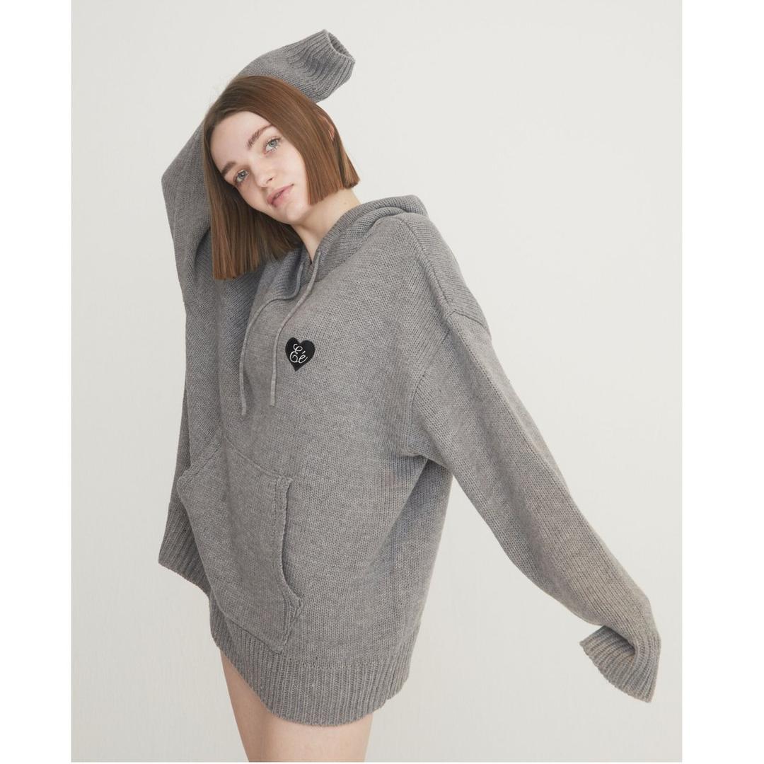 ♡ Eé knit hoodie gray