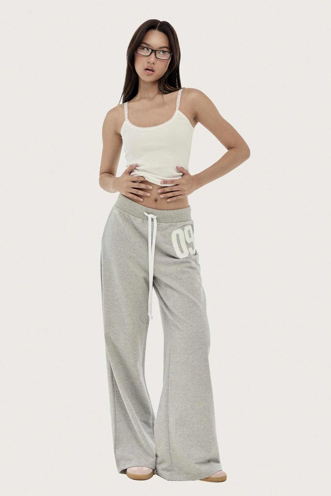 09 Numbering straight pants, Gray (Short.ver)