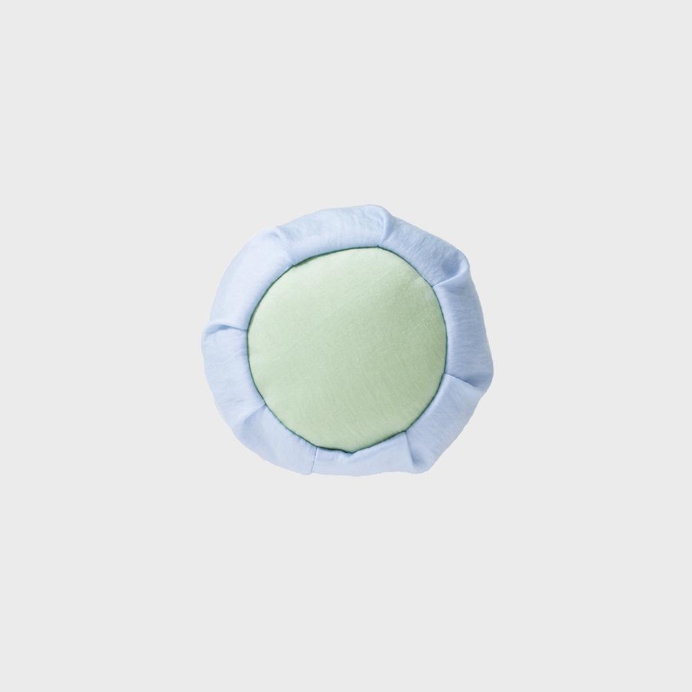 원형 텐셀 목베개_하늘색&옥색