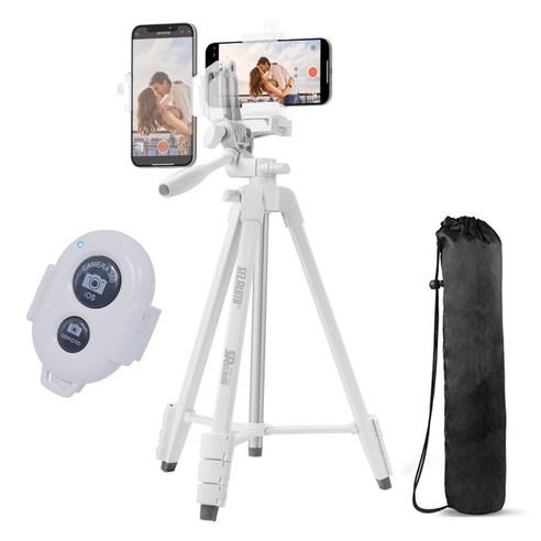셀루미 136cm 고강성 하이 퍼포먼스 삼각대 화이트 + 리모컨 화이트 풀세트 - 휴대폰/액세서리 | 쿠팡