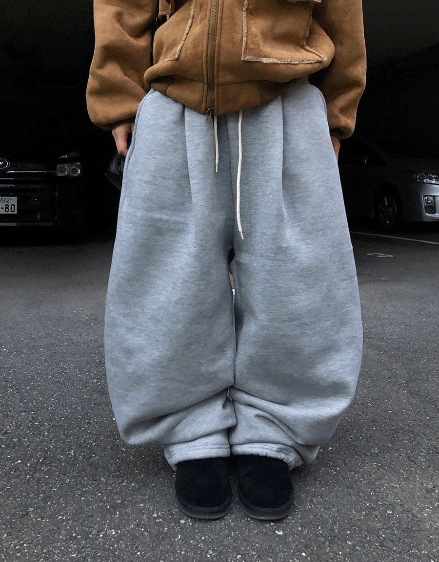 [누적2000장!/기모] 모노 원턱 와이드 스웻팬츠 (5color)