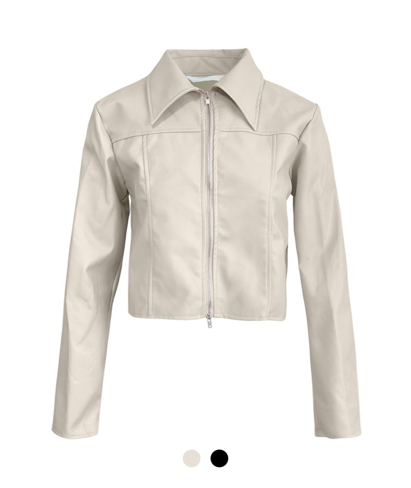 투웨이 레더 크롭 자켓