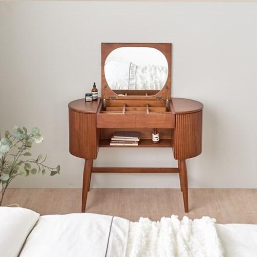 라라홈 헤이 800 1000 원목 수납 템바보드 거울 화장대