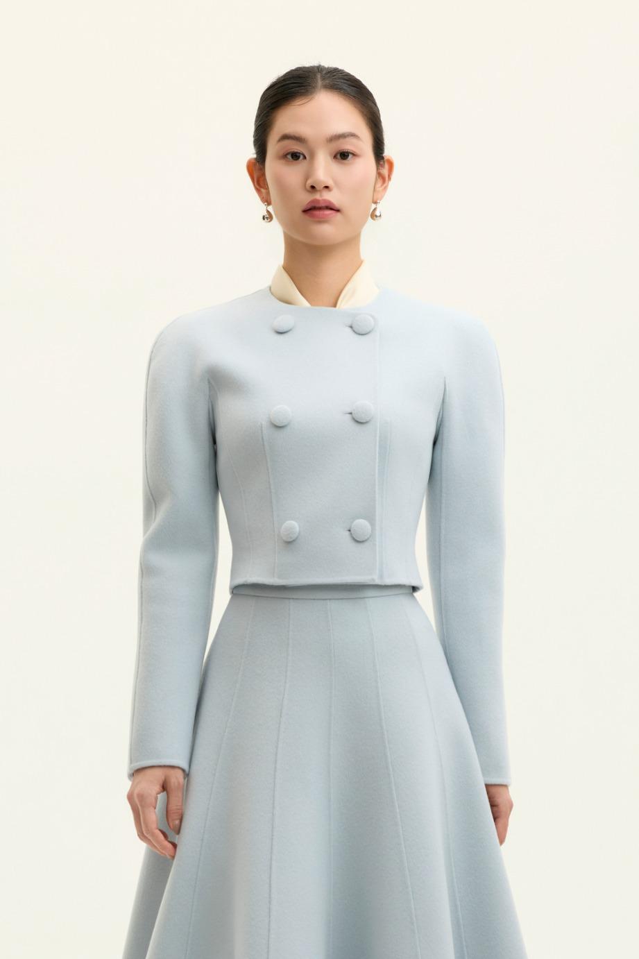 CASHMERE WOOL DOUBLE CROP JACKET