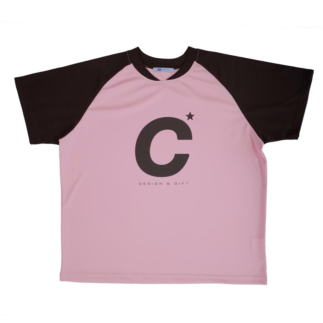 [JX] C★ RAGLAN T-SHIRT (PINK/BROWN)