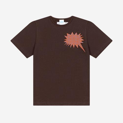 1/2 BUBBLE GUM TEXT TEE (BROWN)