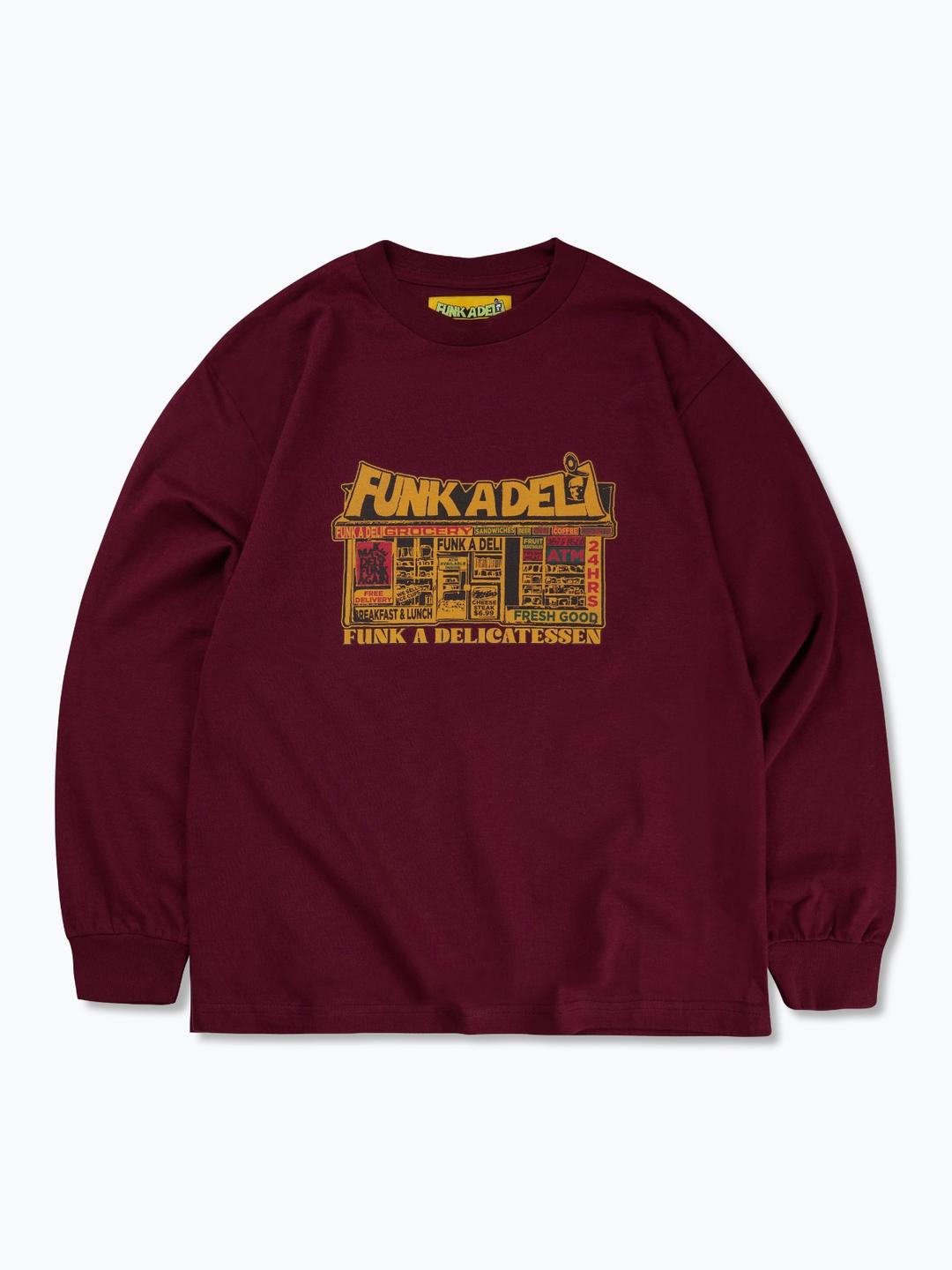 [FUNK A DELI] GROCERY L/S (BURGUNDY)