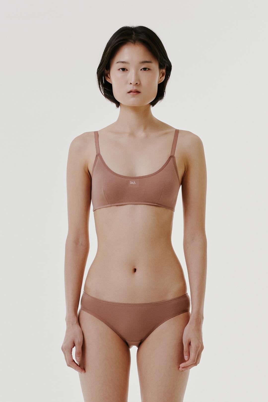 Amber Cotton Bralette - Mud