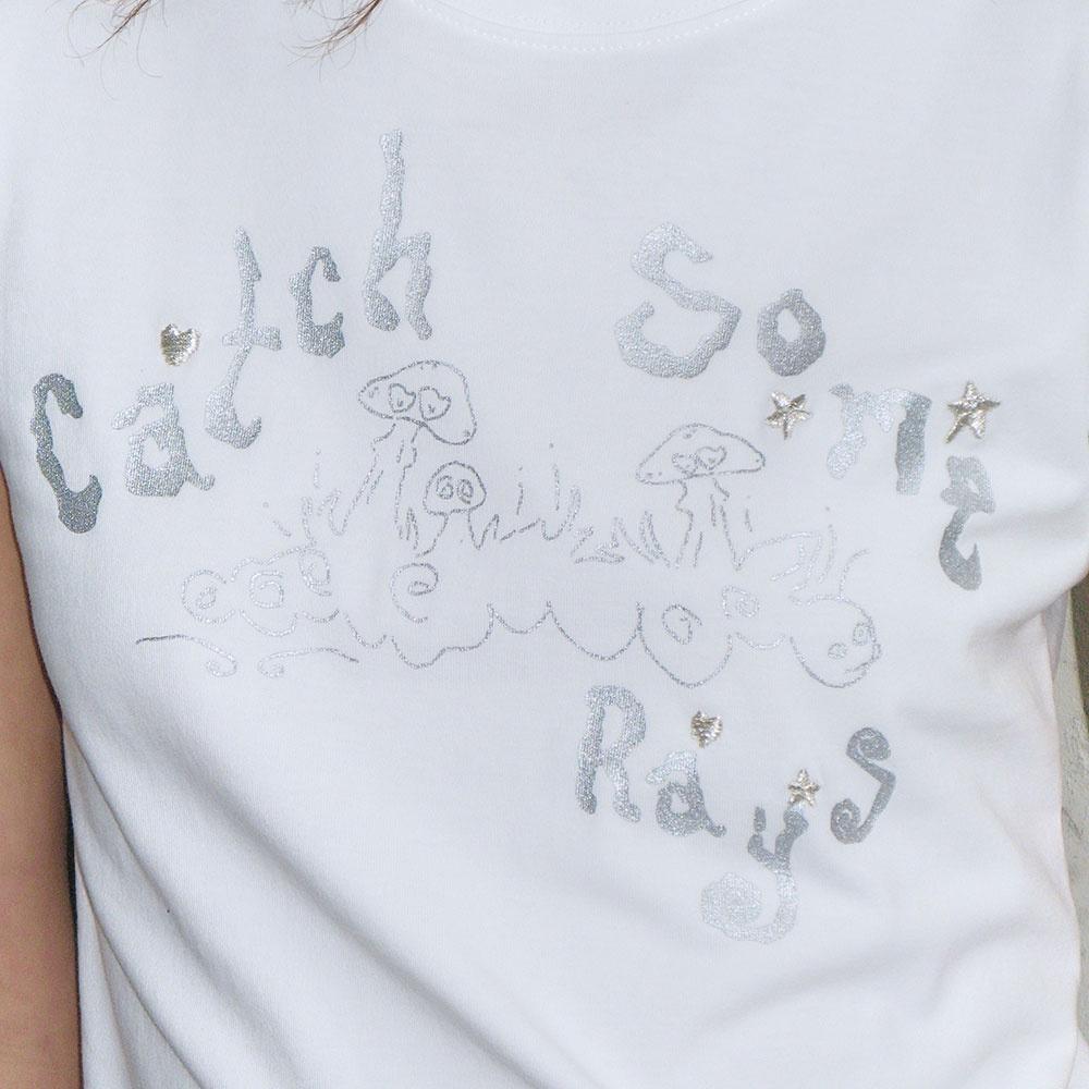 Catch Embroidery T-Shirt [Off White]