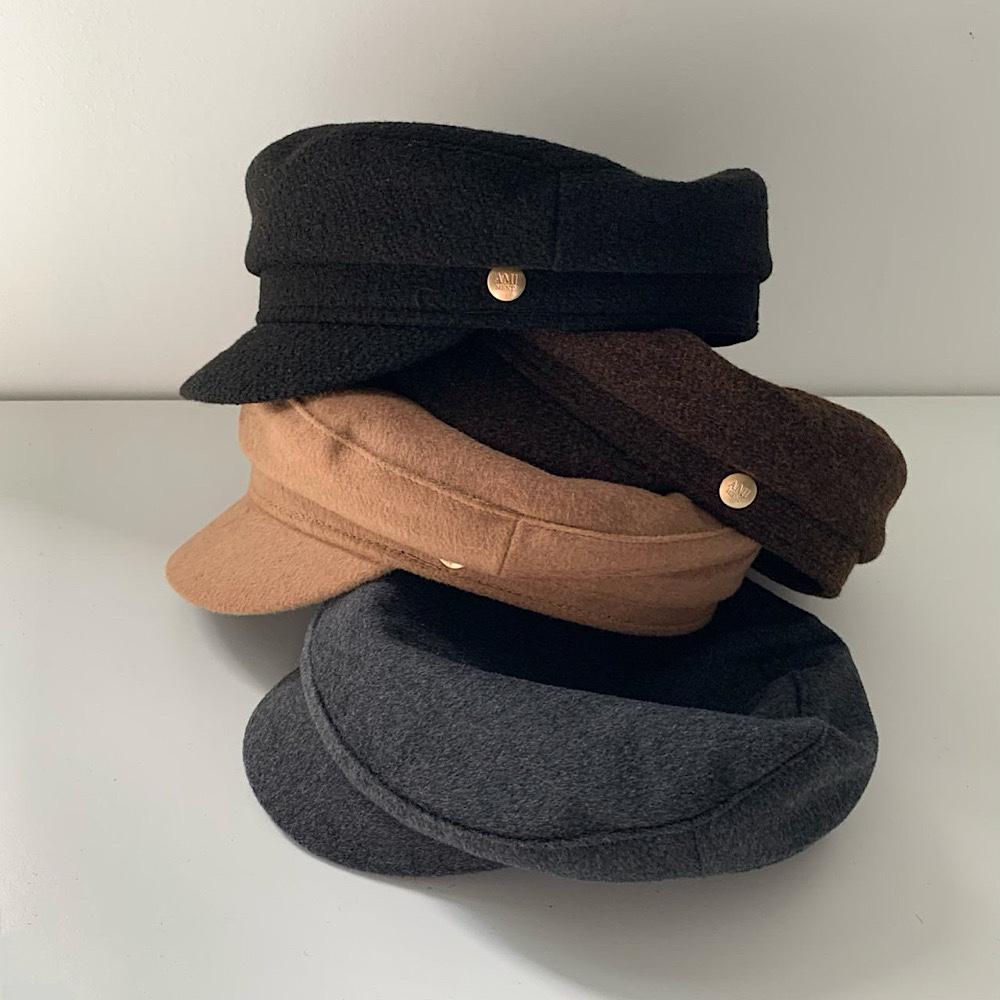 아미먼트 f/w 베이커 울 헌팅캡