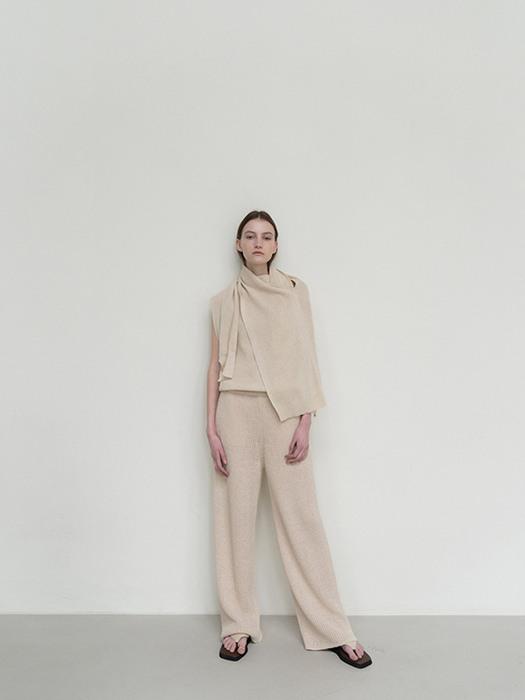 [단독]COTTON BLEND KNIT TOP[BEIGE]